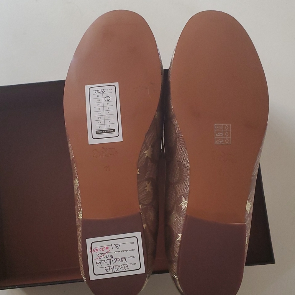 Coach-Haley Sig PVC Loafer-Style No FG3143 232368 - Color:Khaki/Gold - Size 11 B - Picture 4 of 13